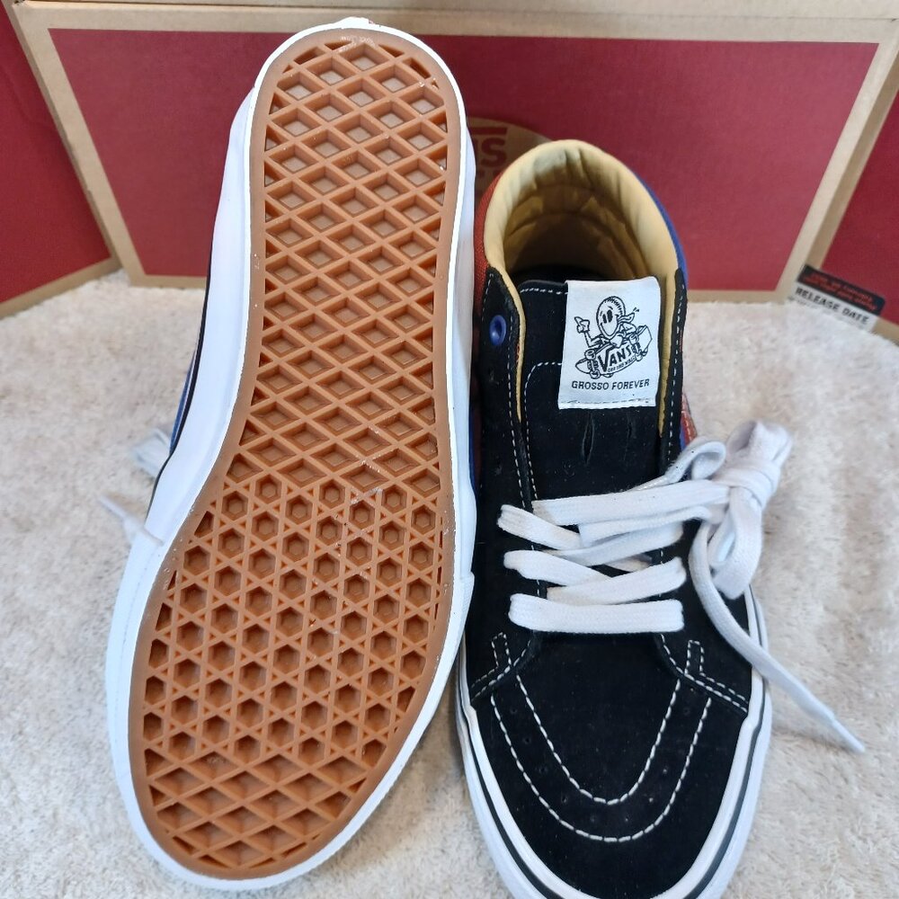 Vans Men's 6.5/Women's 8 Skate Grosso Mid Forever Black/Blue VN0A5FCGAPB - Picture 3 of 12